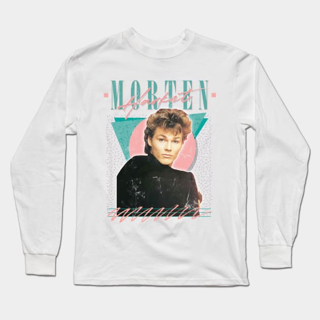 80s Vintage Style Morten Harket Aesthetic Design Long Sleeve T-Shirt by DankFutura